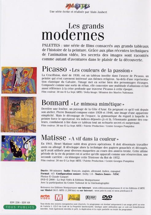 Les Grands modernes : Picasso - Bonnard - Matisse