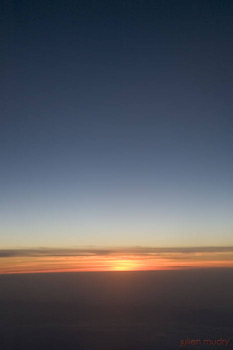 Un coucher de soleil vu d'avion