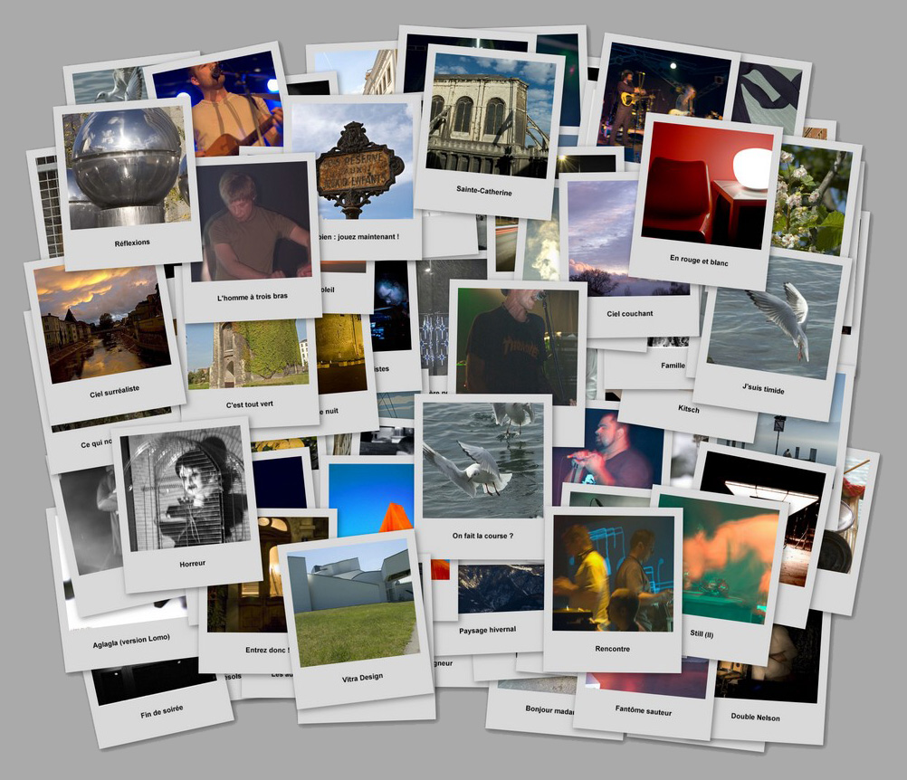 Une pile de toutes les photos présentées jusqu'ici sur le photoblog.